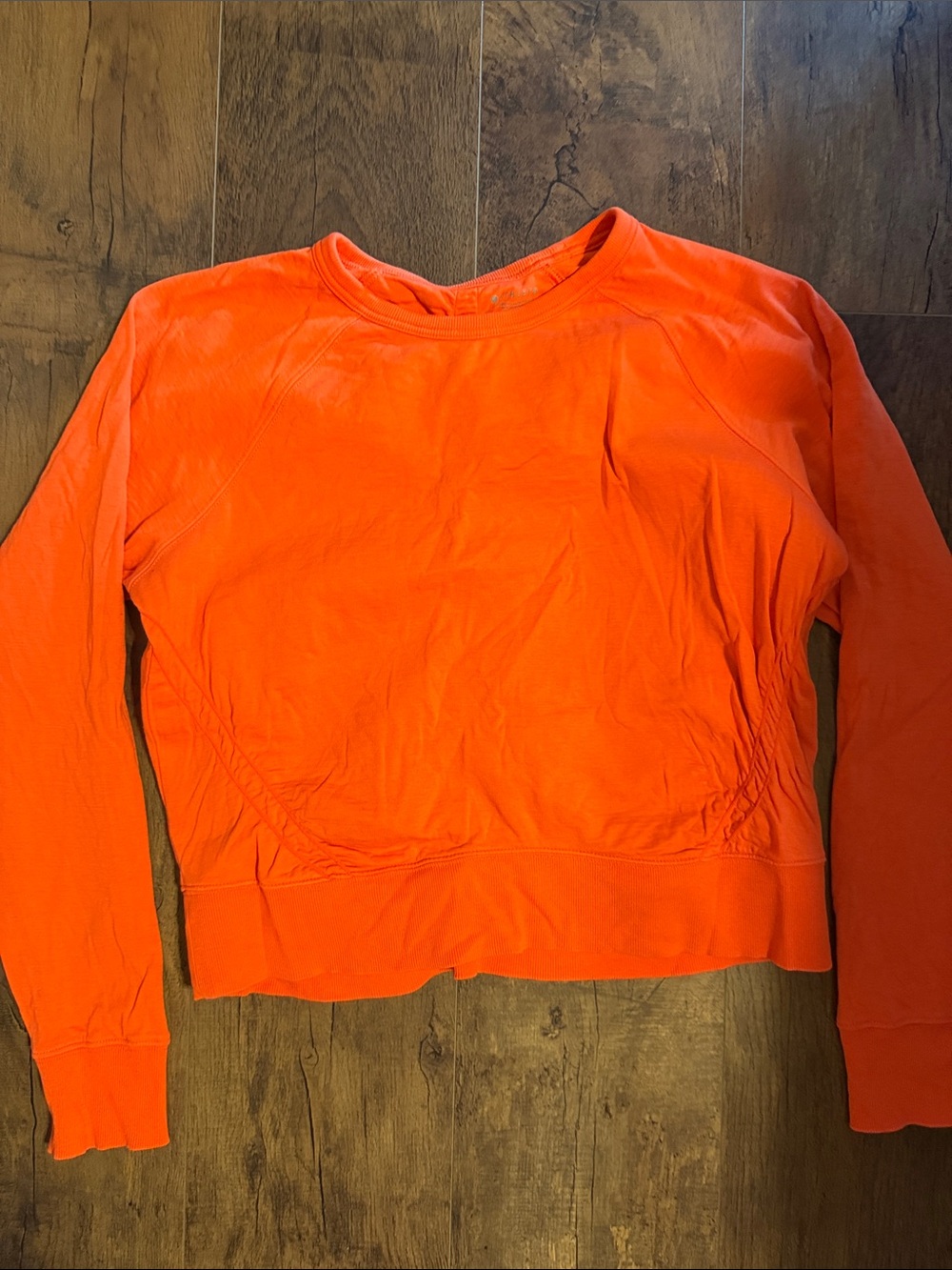 Athleta Bright Orange Raglan Crew Sweatshirt